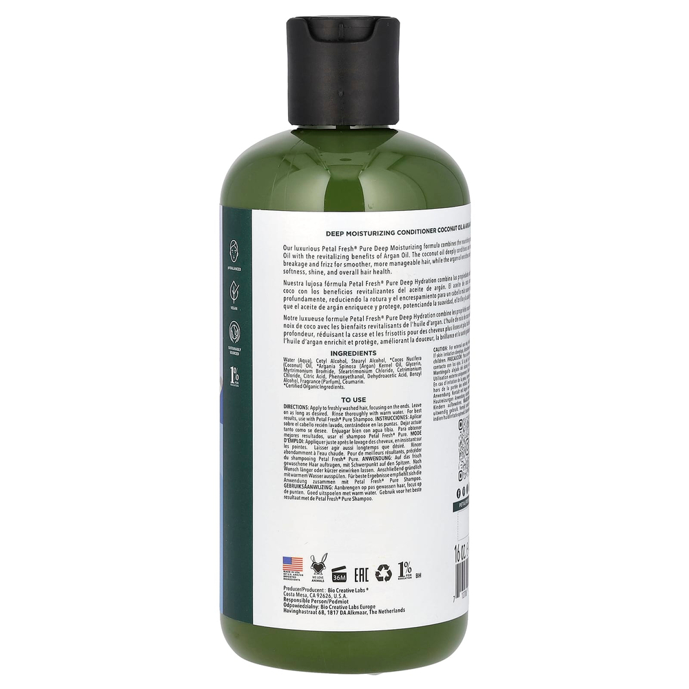 Petal Fresh, Pure, глубоко увлажняющий кондиционер, кокосовое и аргановое масло, 475 мл (16 жидк. унций)