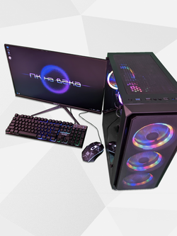 Игровой компьютер с Монитором 24 дюйма, i7-8700, ОЗУ-16GB, AMD Radeon RX580 8GB, SSD 512GB, Windows 11