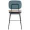 Стул полубарный Pea с контрастным кантом, велюр, сине-зеленый/бежевый