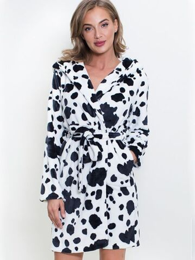 Халат с принтом далматинец (Размер: L) (Цвет: белый)