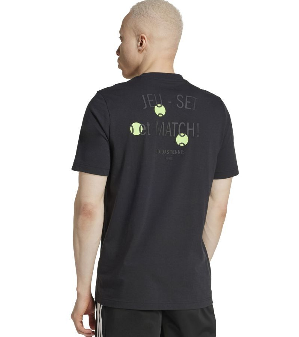 Мужская теннисная футболка Adidas Tennis JEU Graphic - черный