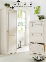 Шкаф 58х41х179, Неаполь, распашной для одежды, в прихожую, спальню, массив сосны, белый, Dipriz