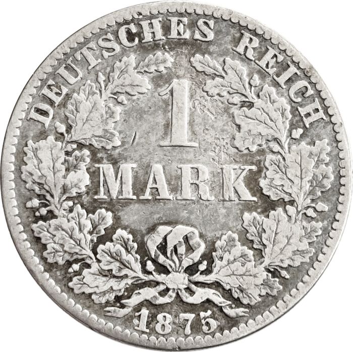 1 марка 1875 Германская Империя "B"