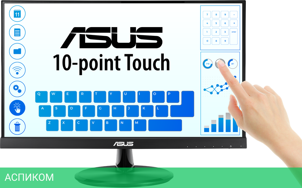 Монитор Asus VT229H черный (90LM0490-B01170)