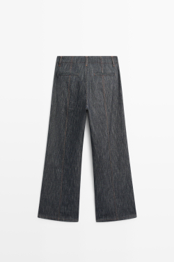 Massimo Dutti Брюки с широкими штанинами под деним, индиго