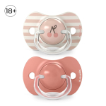 Набор физиологических пустышек Suavinex Birdies розовый, 18+ мес, 2 шт