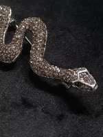 Брошь змея большая серебро черненное