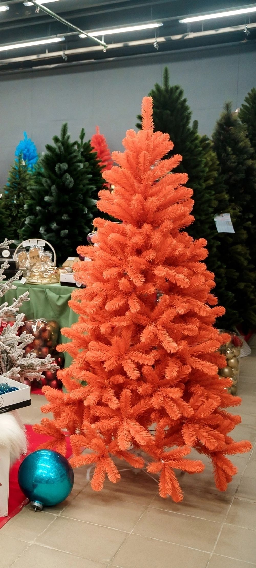 искусственная елка "Сочный апельсин" оранжевая / рыжая