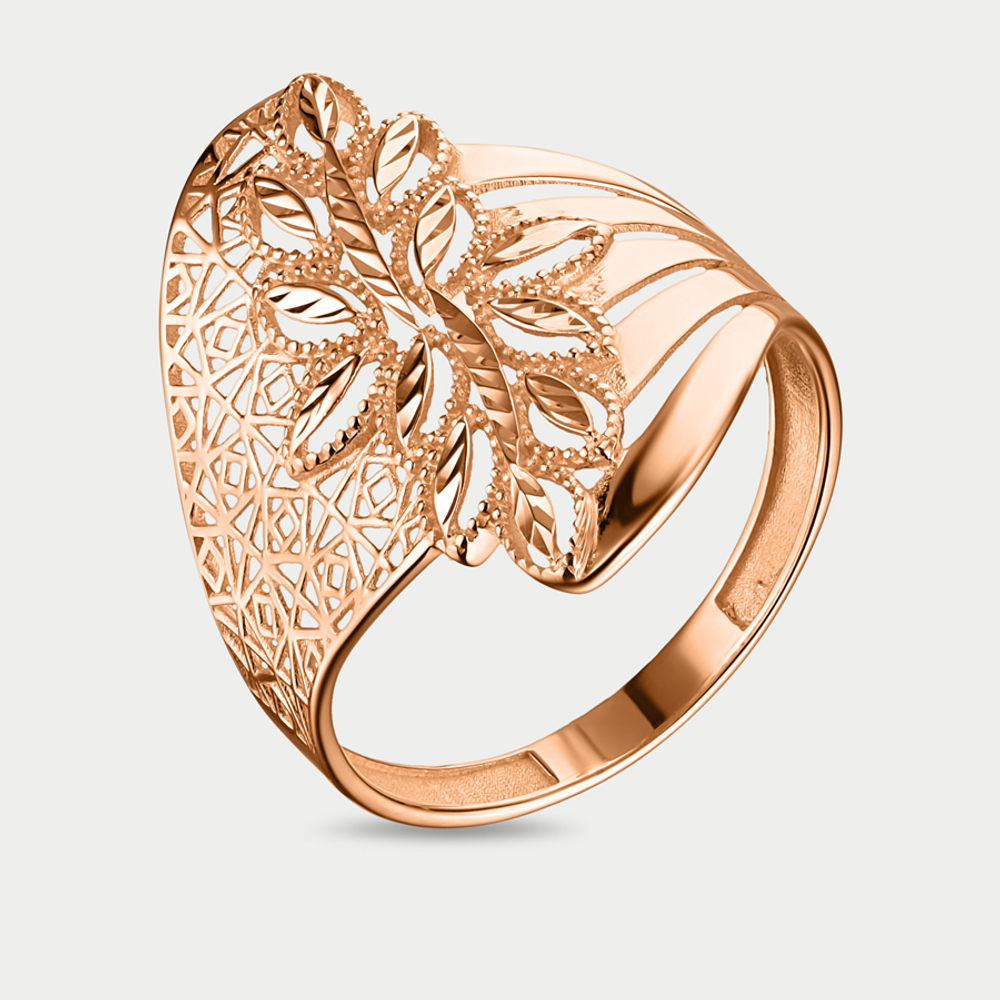 Кольцо женское из розового золота 585 пробы без вставки (арт. 01-10010-2327)