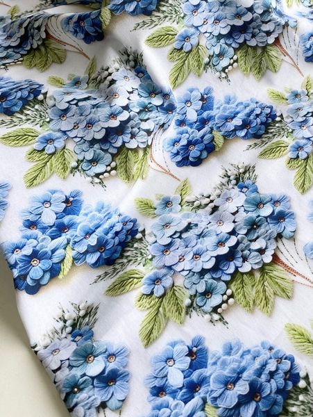 НЕЗАБУДКИ, 100% хлопок Handmade Fabrics 4