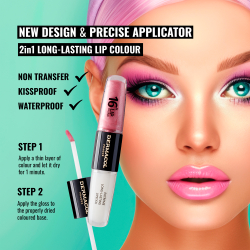 Dermacol 16H Lip Colour - Долговременная помада и блеск для губ оттенок 11 Soft Heart, 2 ml