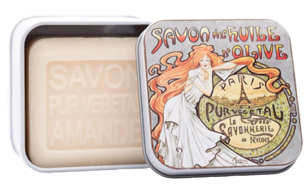 Мыло с миндалем в металлической коробке, 100 гр.