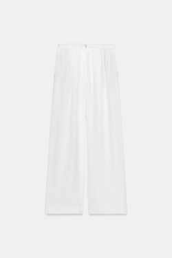 ZARA БРЮКИ СВОБОДНОГО КРОЯ — ZW COLLECTION, БЕЛЫЙ