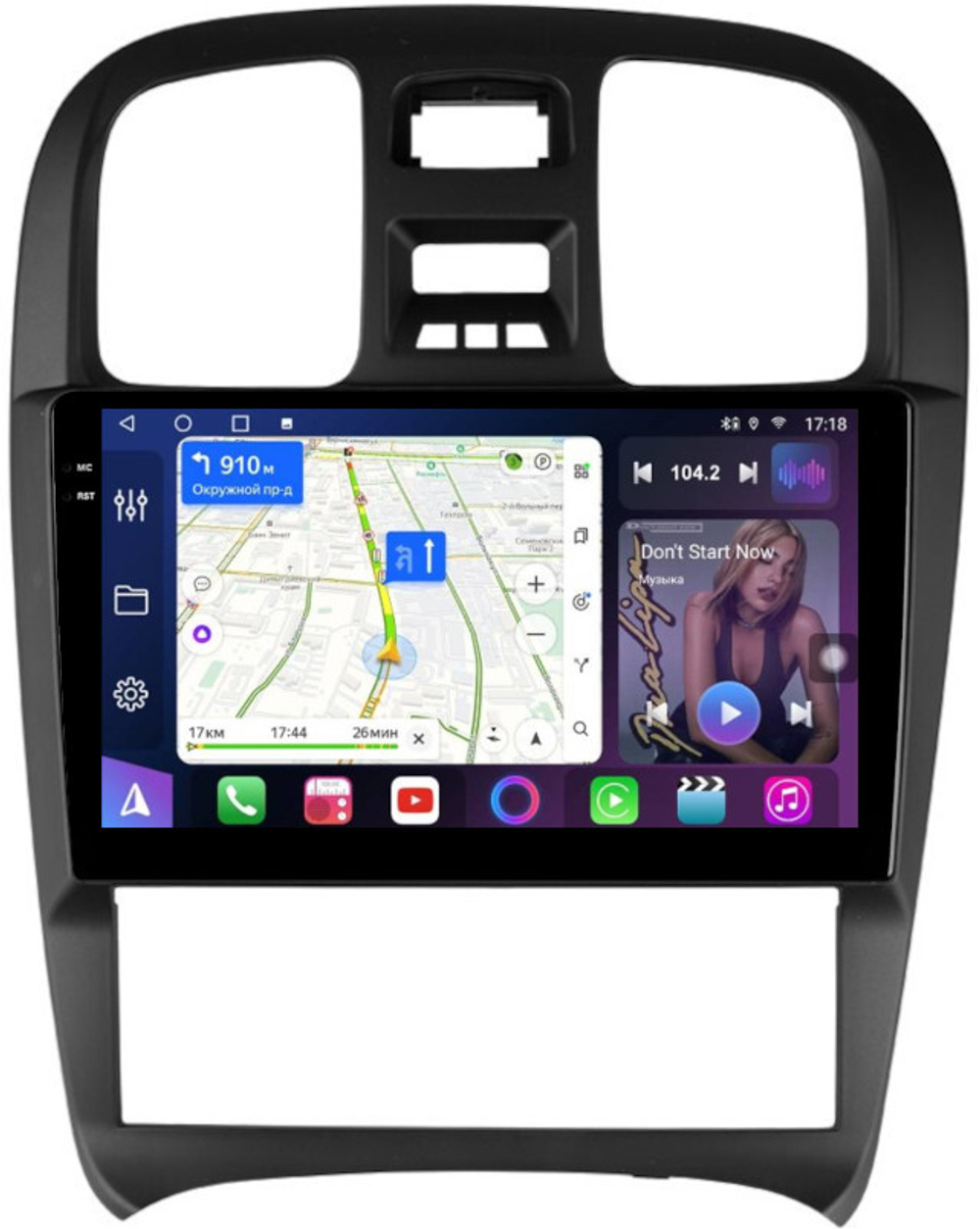 Магнитола для Hyundai Sonata 4 2001-2013 - FarCar BM3062M монитор 9.5" QLED на Android 14, TS10, 4+32Гб, CarPlay, 4G SIM-слот