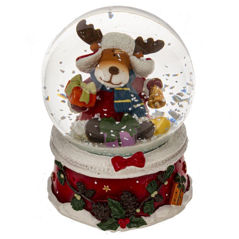 GAEM Фигурка декор в стекл шаре "Санта/Олень", D7 см, L7 W7 H8,5 см, 2в.