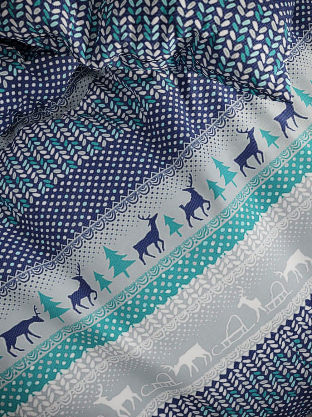 Простынь на резинке перкаль Сказка "Скандинавия" 160x200 см