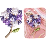 Брошь «KLEVER SHOP», Сирень, цвет как на фото, 5*3.5см (символ Радости)