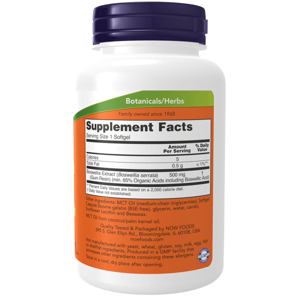 Now Foods Boswellia Extract 500 mg 90 softgels, Экстракт Босвеллии