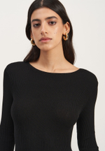 Платье PETRA с длинным рукавом, чёрный