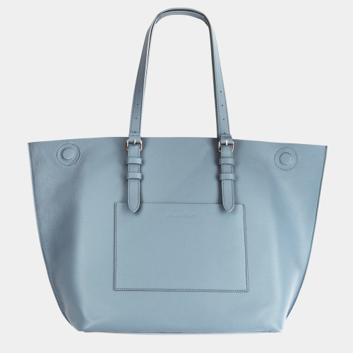 Сумка Shopper Vintage из кожи теленка, голубого цвета