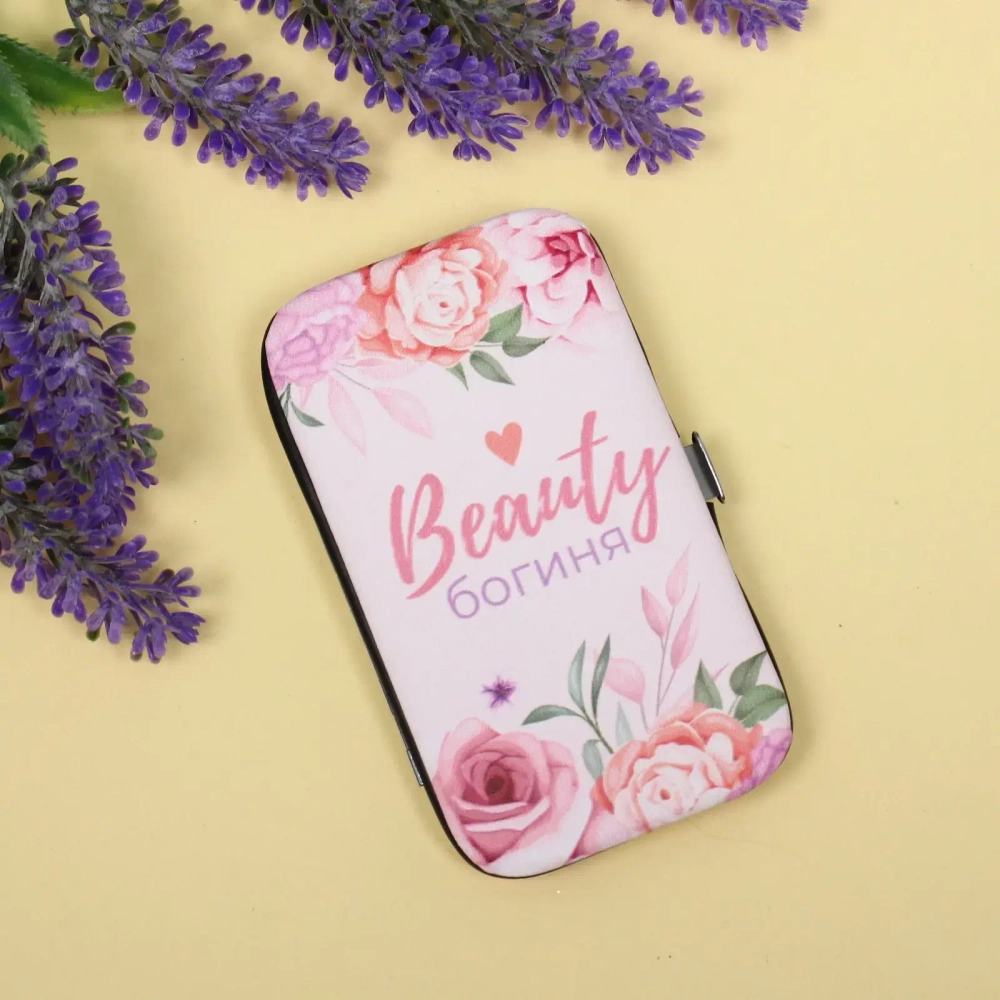 Набор для маникюра в футляре 6 предметов «Beauty Богиня!»,11*6,5см