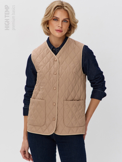 Легкий стеганый жилет с накладными карманами