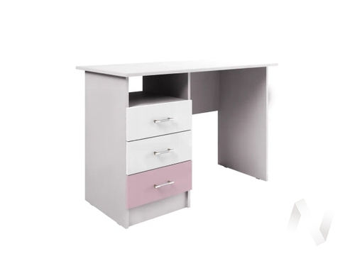 Стол письменный Детская Вега ЛДСП FASHION 1 (белый/белый; розовый)