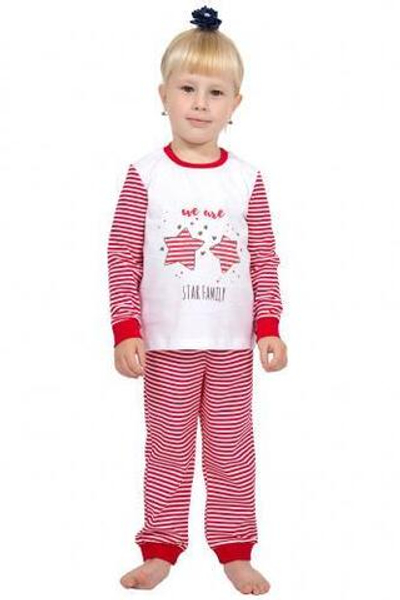 Пижама для девочки (80-48, полоса красная узкая+белый)