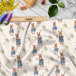 Ткань Ниагара Софт зайцы в редких ягодах