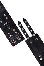 Кожаные оковы Pecado 2142, два ремня и контрастная строчка