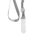 Шнурок для бейджа Deli, зажим на кнопке, длина 48.5 см, серый