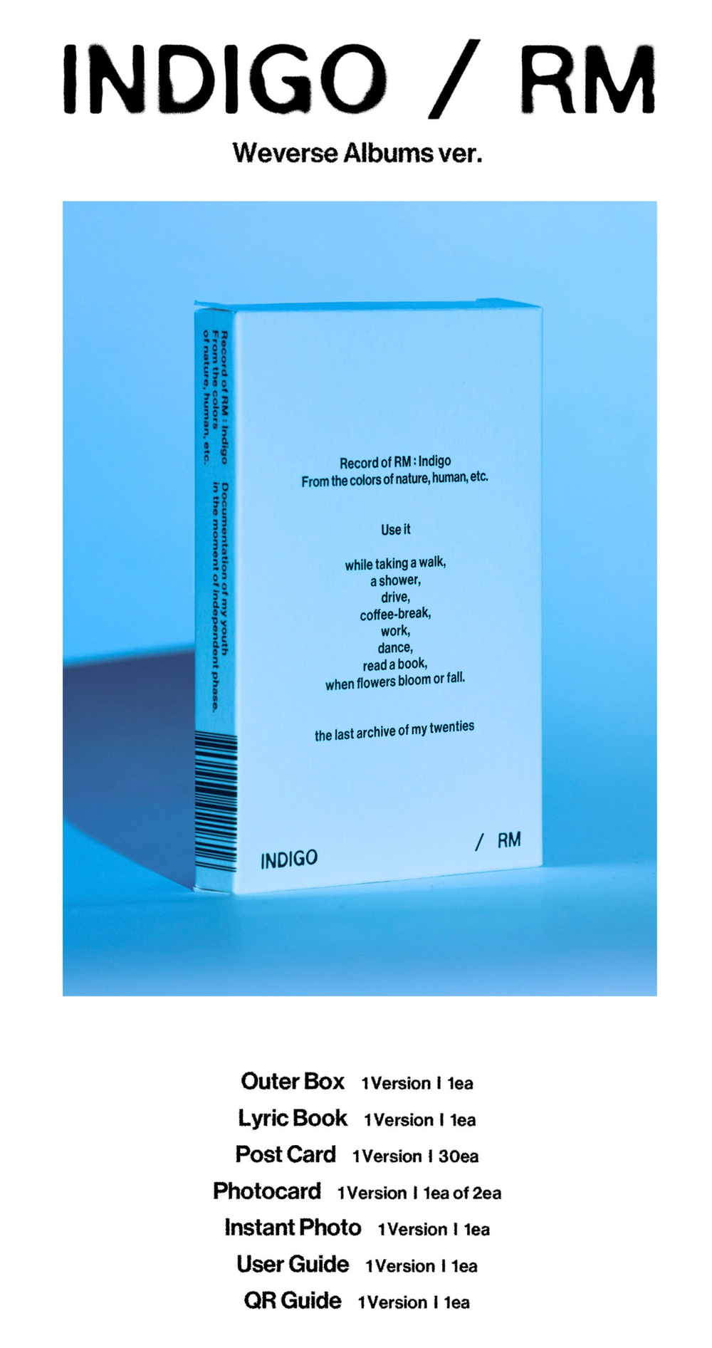 Альбом RM (BTS) - Indigo Postcard Edition (Weverse Albums ver.)