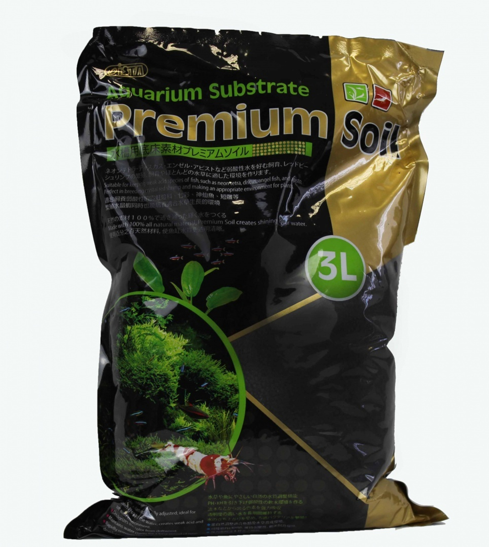ISTA Premium Soil Субстрат для аквариумных растений и креветок премиум класса 3л,  гранулы 1,5-3,5мм