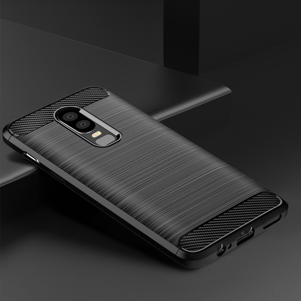 Чехол для OnePlus 6 цвет Black (черный), серия Carbon от Caseport