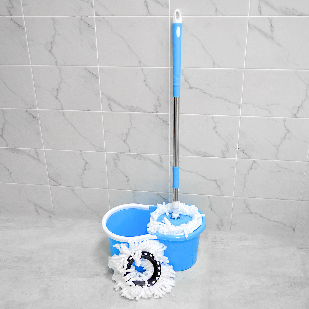 Набор для уборки: ведро 8л, швабра с отжимом, рукоятка 110см, 2 насадки из микрофибры