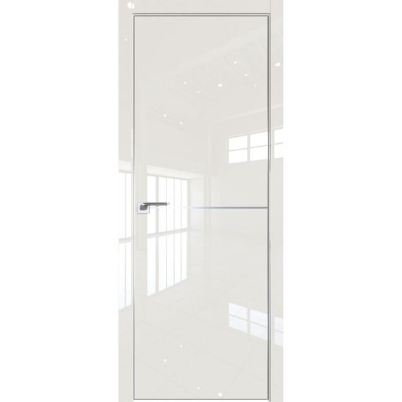 Межкомнатная дверь глянцевая Profil Doors 16LE магнолия люкс с алюминиевым молдингом