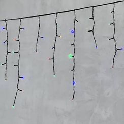 Светодиодная бахрома 4,9*0,5 м., 240 разноцветных LED ламп, черный провод ПВХ, Beauty Led (PIL240-11-2M)