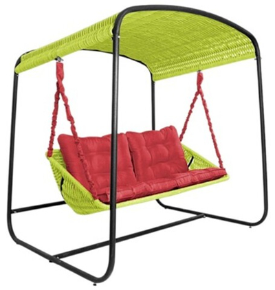 Качели DeckWOOD Sky Bed Lite (светло-зеленый, подушка красная)