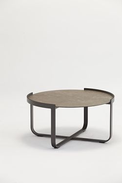 Boden, стол кофейный антрацит/коричневый, алюминий/закаленное стекло с керамической печатью