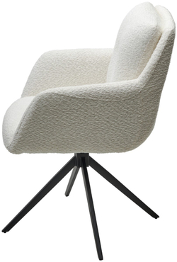 Стул MEADOW 360 град. поворот. Белый XD841-01, букле / черный каркас, ®DISAUR