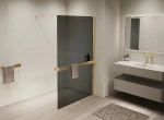 Душевая перегородка Vincea Walk-In VSW-1HR110CGG 110x200 профиль матовый золотой/стекло тонированное
