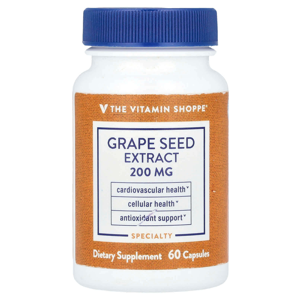 The Vitamin Shoppe, Экстракт виноградных косточек, 200 мг, 60 капсул