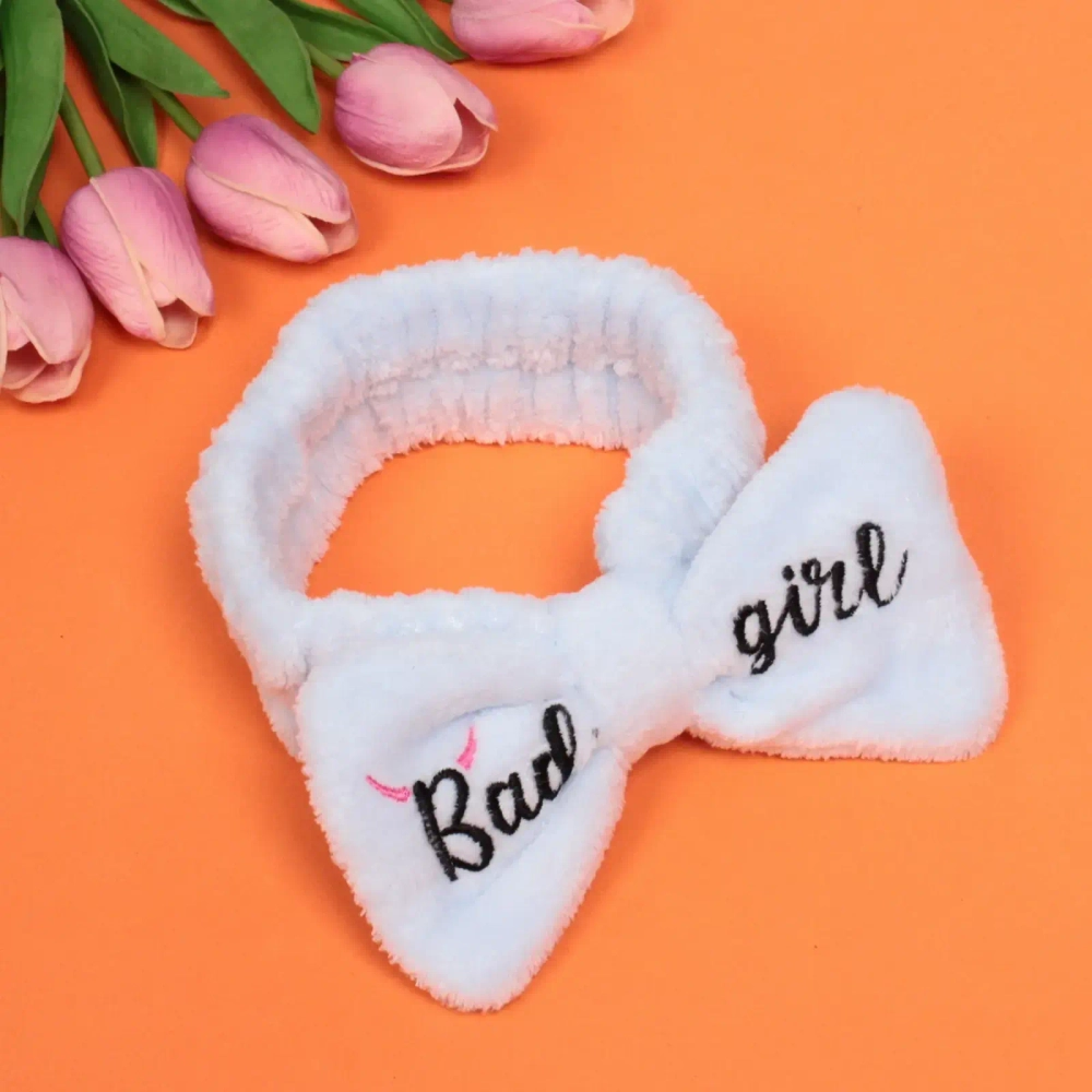 Повязка на голову «New collection Vostok - Bаd girl», цвет черный, розовый, голубой и сиреневый, 20*6см ( упаковка белый ZIP пакет )