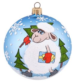 Элита НФШ-1680 Ел.украшение Шар «Барашек с ёлкой» 100 мм