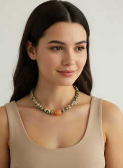 Ожерелье Саванна с агатом Ботсвана