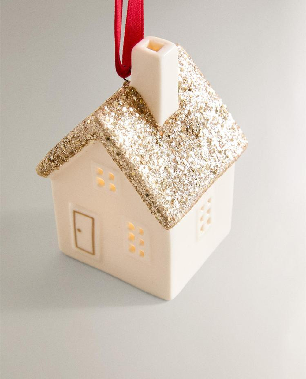 ZARA HOME НОВОГОДНЕЕ ЕЛОЧНОЕ УКРАШЕНИЕ «ДОМИК», БЕЛЫЙ