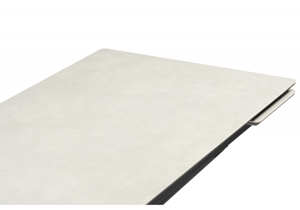 Керамический стол Woodville Мэриан 140 (200) х 80 carmen light grey, черный