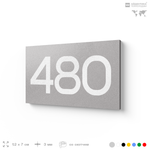 Номер на дверь 480, табличка на дверь для офиса, квартиры, кабинета, аудитории, склада, серая 120х70 мм, Айдентика Технолоджи