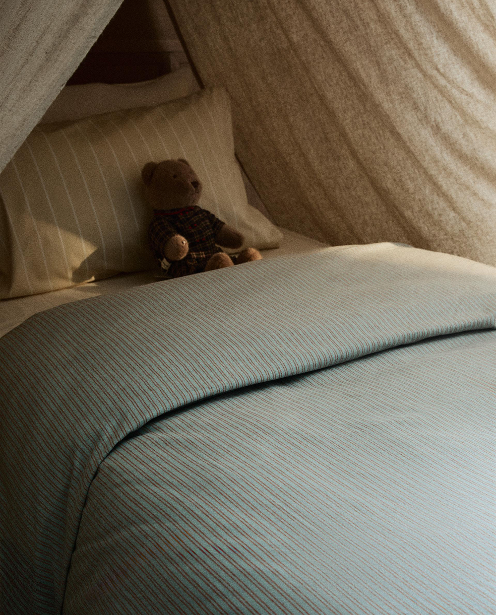Пододеяльник Zara Home фланель, хлопок 100%, в полоску, 2611/088