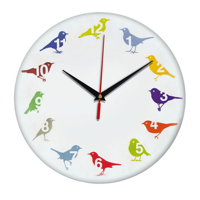Оригинальные часы "Яркие пернатые"